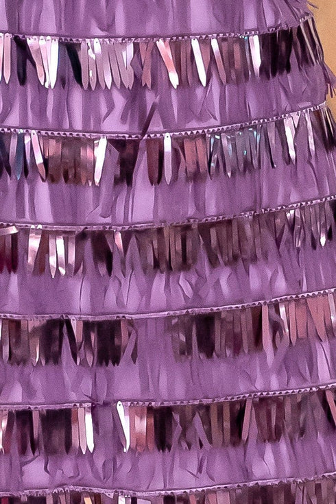 Lia Strapless Dress – Lilac Fringe
